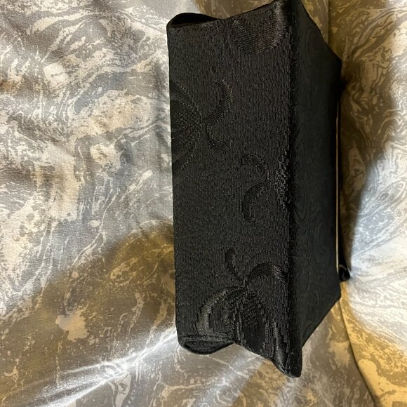 Rare VTG 1950's GARAY Black Damask Frame Handbag Double strap with bow- preowned - Picture 9 of 9